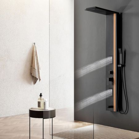 Душевая панель Cerutti SPA CT10400 настенная цвет черный