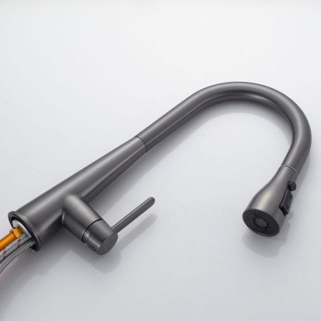 Смеситель для кухни Shevanik S363T на мойку оружейная сталь