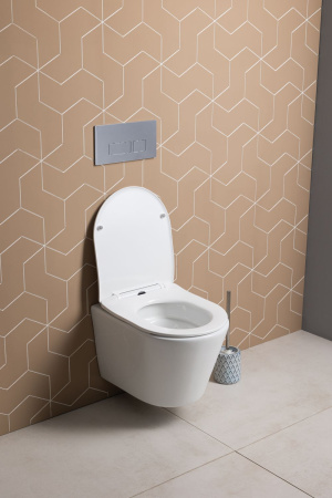 Унитаз подвесной Logan 00342543 белый с сиденьем микролифт безободковый смыв торнадо