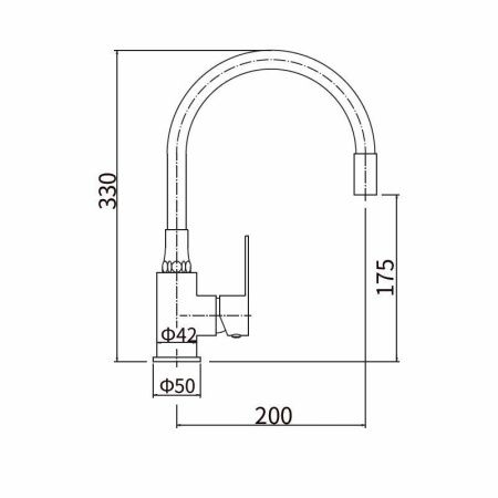 Смеситель для кухни Fashun A54302-8 на мойку белый/сатин