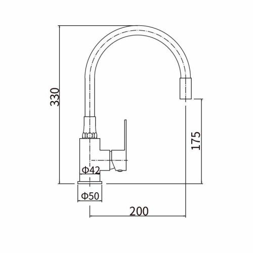 Смеситель для кухни Fashun A54302-12 на мойку серый/сатин - фото 3