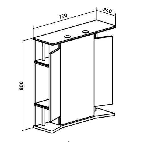 Зеркало-шкаф RUNO Валенсия 19 75х80 подвесной цвет белый - фото 4