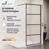 Душевая перегородка RGW Walk In (Волк-ин) 351001990-84 90х200 стекло с рисунком профиль черный