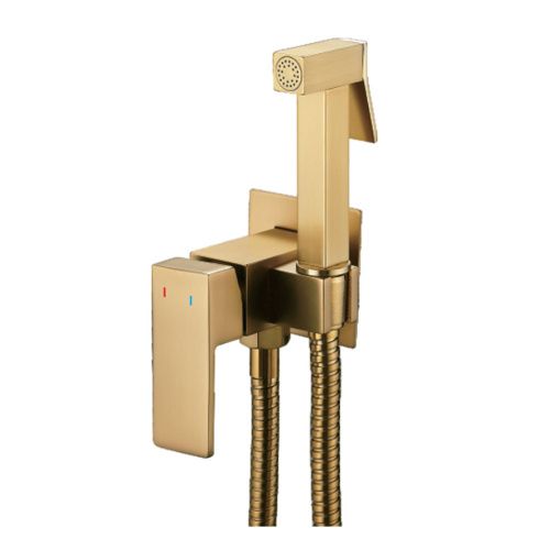 Гигиенический душ со смесителем Shevanik S127G золотой сатин - фото 2