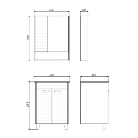 Тумба с раковиной Comforty Клеон 00-00002044CF 60х50 напольная цвет серый