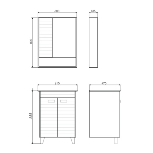 Тумба с раковиной Comforty 00-00002044CF 61x47x85,5 - фото 2