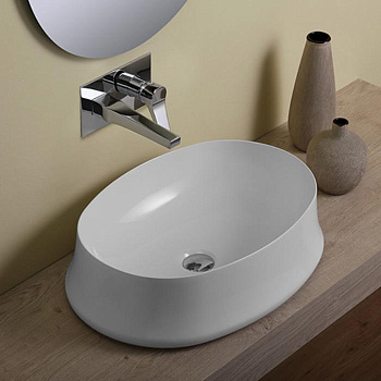 Раковина из санфаянса Simas SHARP SH04bi*0 60х37 накладная цвет белый без отверстий под смеситель