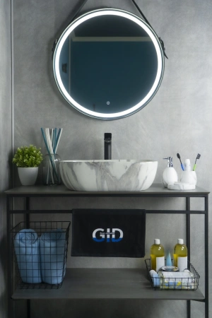 Раковина керамическая Gid Geométrico 54402 50х40 накладная цвет многоцветный без отверстий под смеситель