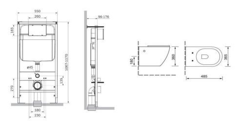 Унитаз подвесной SantiLine SL-5018MB цвет черный с сиденьем микролифт безободковый смыв воронка-водоворот - фото 4