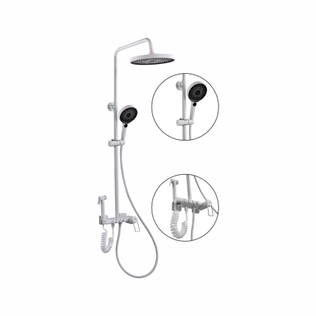 Душевая стойка Fashun A2483-8 настенная цвет белый