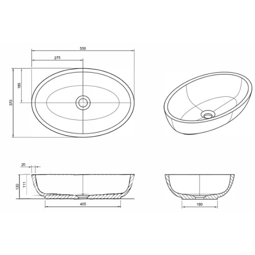 Раковина Knief Solid Surface 55 см 70201050 накладная цвет оранжевый - фото 2