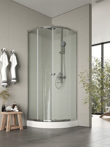 Душевой уголок Agger A01-080TCR 80х80 стекло прозрачное профиль хром с поддоном - фото 2