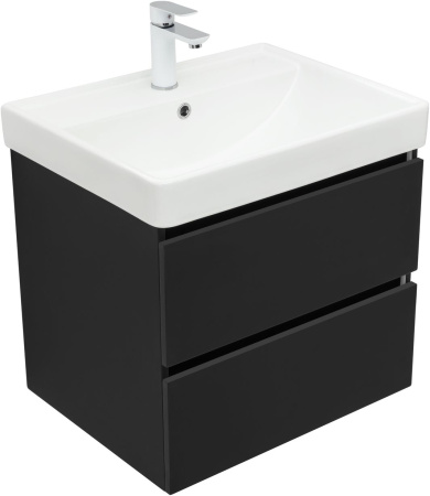 Тумба под раковину Aquanet Вега 2.0 00337953 58х47х50 подвесная цвет черный