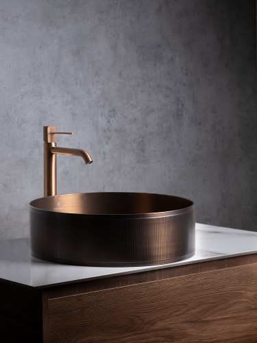 Раковина из нержавеющей стали AltroBagno Costoso AltroBagnoCostoso001008BrAn 40х40 накладная цвет бронза состаренная - фото 4