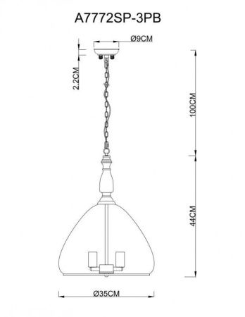 Люстра подвесная Arte Lamp BELL (БЕЛЛ) A7772SP-3PB