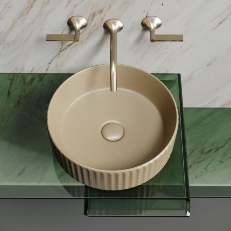 Раковина из сантехнического фарфора Ceramica Nova ELEMENT CN6057MC 40х40 накладная цвет коричневый без отверстий под смеситель