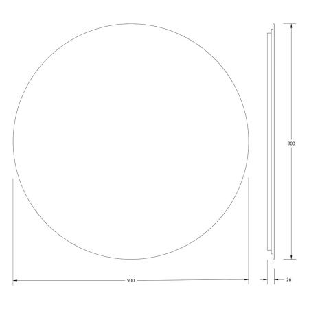 Зеркало с подсветкой Defesto OPTI DF 2856S 90х90 подвесное