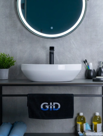 Раковина керамическая Gid Lago 51196 50х40 накладная цвет белый без отверстий под смеситель