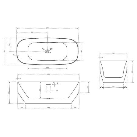 Ванна акриловая Vincea VBT-630 170х75 отдельностоящая овальная