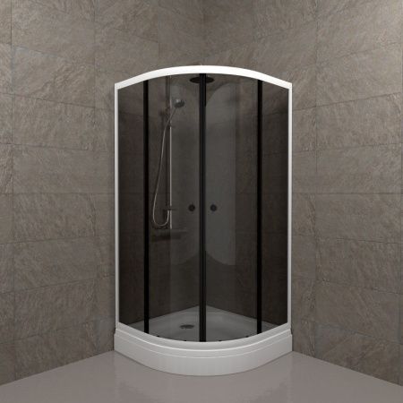 Душевой уголок Тритон Грэй Щ0000066464 90х90 стекло тонированное профиль белый с поддоном