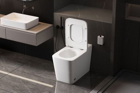 Унитаз приставной Abber Rechteck AC1213P белый с сиденьем микролифт импульсный смыв