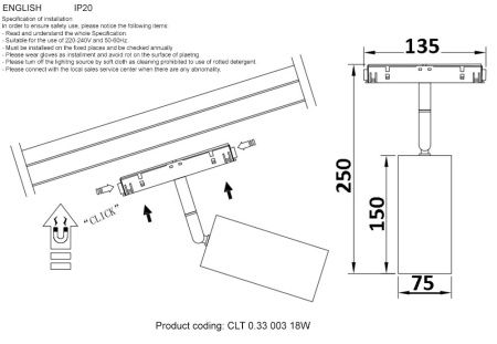 Трековый магнитный светильник Crystal Lux Space (Спаце) CLT 0.33 003 18W BL 3000K