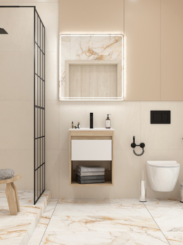 Тумба с раковиной Teymi Vitra F15919 50х46х50 подвесная - фото 5