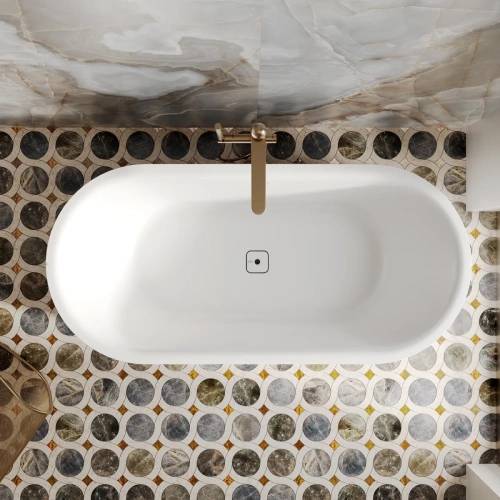 Ванна из искусственного камня Salini Perla 1049201M 170х80 отдельностоящая овальная - фото 3