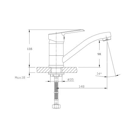 Смеситель для кухни Rush Victoria VI7135-26 на мойку хром