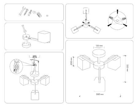Люстра на штанге Ambrella Light Loft (Лофт) TR83115