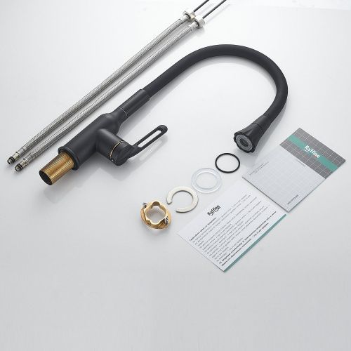 Смеситель для кухни Raffine F303H-3 на мойку черный - фото 4