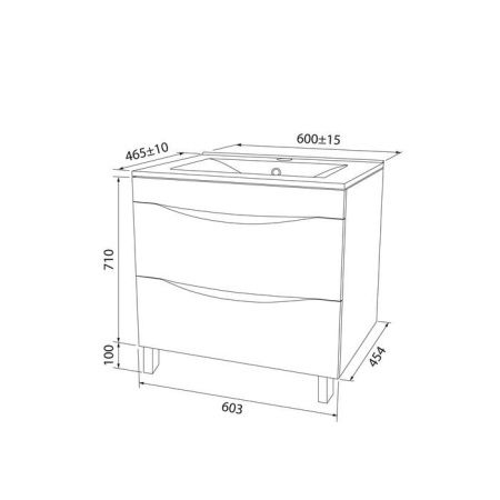 Тумба с раковиной Iddis Cloud CLO60WFi95K 60х50 напольная цвет белый
