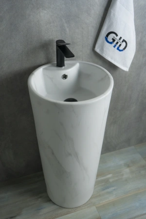 Раковина керамическая Gid Autonomo 81111 40х40 напольная цвет многоцветный 1 отверстие под смеситель