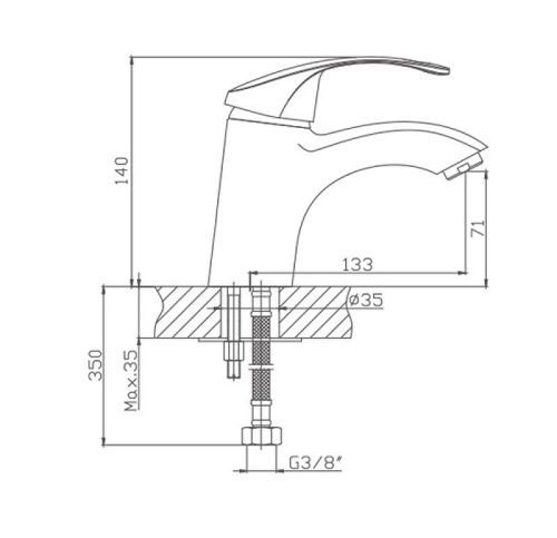 Смеситель Cron CN1021 на раковину хром - фото 3