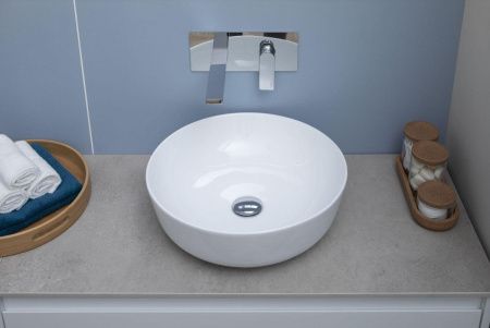 Раковина керамическая Aquanet Moon MOON-1 40х40 накладная цвет белый без отверстий под смеситель