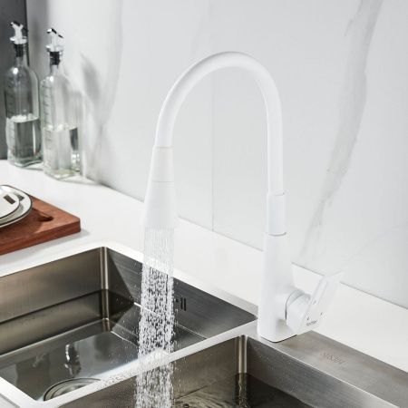 Смеситель для кухни Raffine F313C-1 на мойку белый