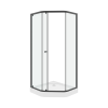 Душевой уголок Parly ZEP91B 90х90 стекло прозрачное профиль черный с поддоном