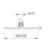 Верхний душ Clever SLIM INOX AIR 99693 30х30 хром