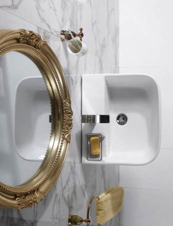 Раковина из санфаянса CeramaLux G515 33х33 напольная цвет белый 1 отверстие под смеситель