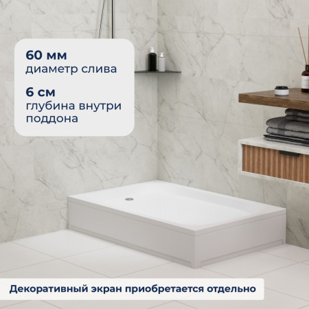 Душевой поддон акриловый RGW Acryl (Акриловые) 16180280-21 100х80 белый с ножками