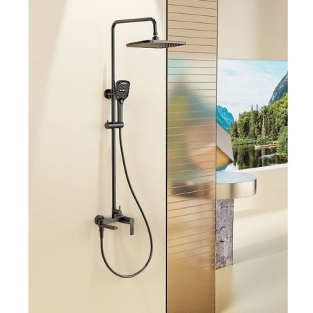 Душевая стойка Splenka S06.24.06 настенная цвет черный