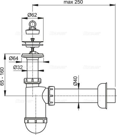 Сифон для раковины Alcadrain A410