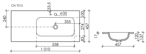 Раковина Ceramica Nova GRACE 101 см CN7015MB накладная цвет черный матовый - фото 4