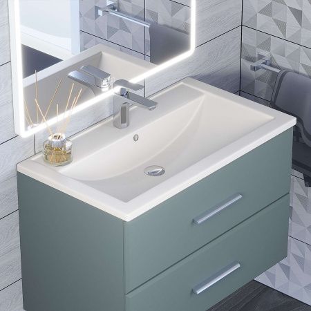 Раковина из искусственного камня Uperwood Foster Quartz 291030036 80х50 полувстраиваемая цвет белый