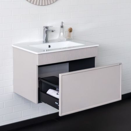 Тумба с раковиной Comforty Мадрид 00-00020643CF 70х50 подвесная цвет серый