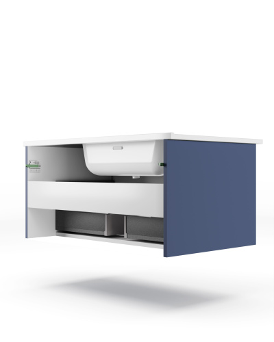 Тумба под раковину La Fenice Terra FNC-01-TER-BG-80 79х45х35 подвесная цвет синий матовый - фото 2