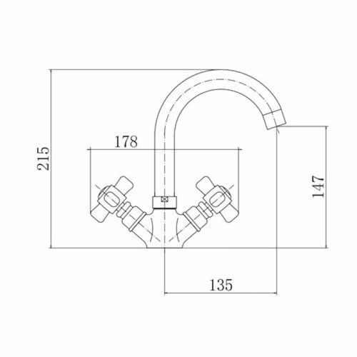 Смеситель Fashun A1318 на раковину хром - фото 3