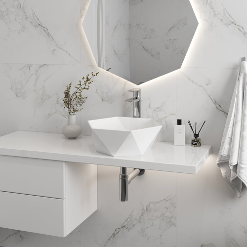 Раковина Teymi Diamond 48 см T51105 накладная цвет белый - фото 3