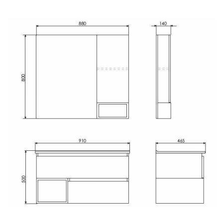 Зеркало-шкаф Comforty Турин 00004136265CF 90х80 подвесной цвет бежевый