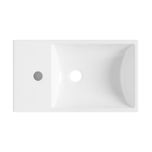 Раковина из сантехнического фарфора Wellsee WC Area 151804000 45х26 накладная цвет белый глянцевый 1 отверстие под смеситель - фото 3